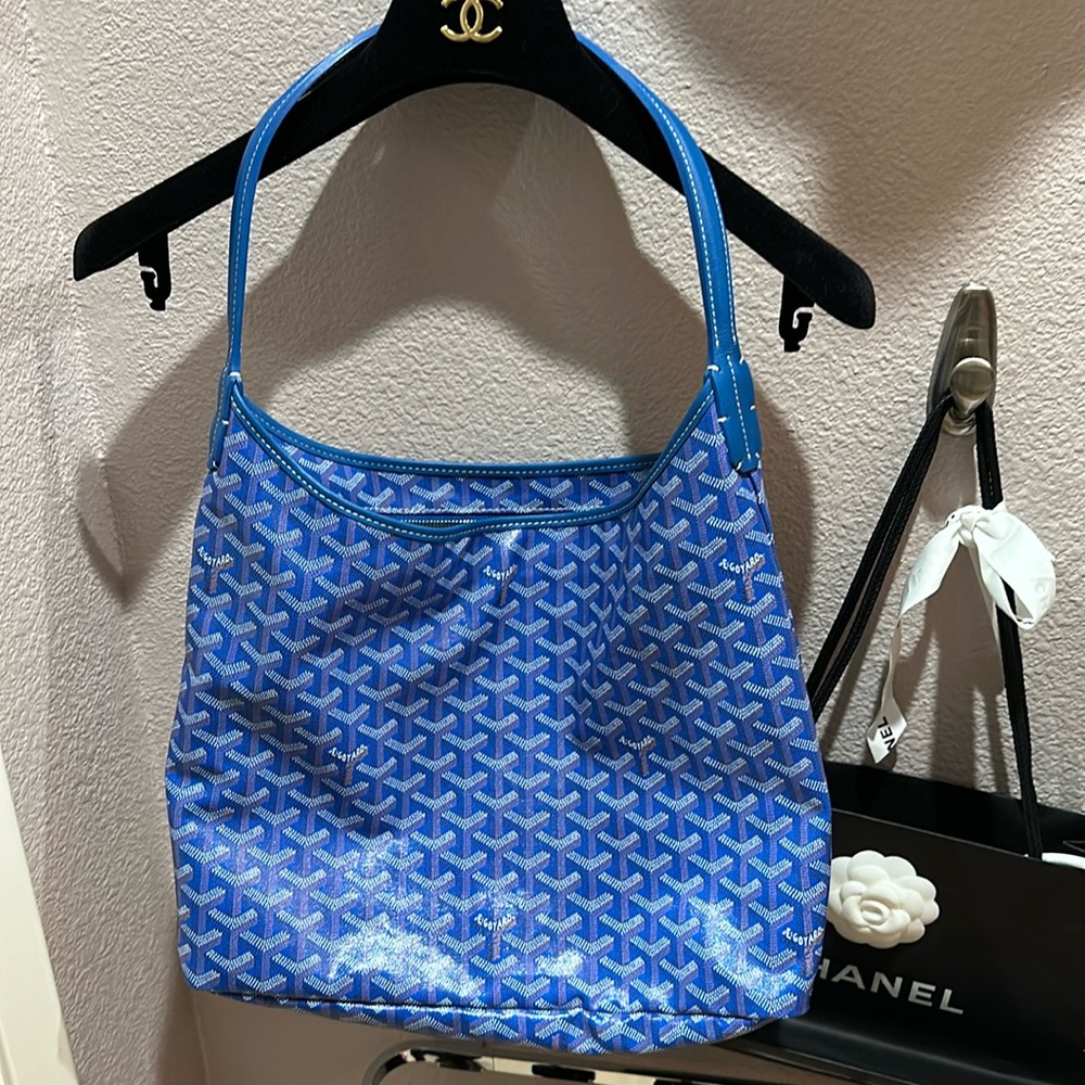 Goyard Goyardine Sky Blue Boheme PM Hobo Bag Palladium Hardware